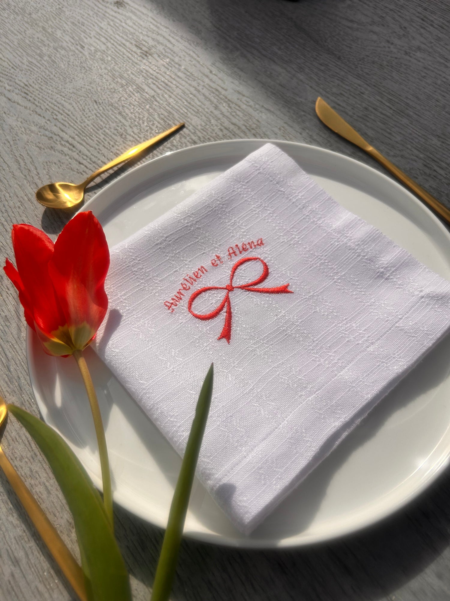 Serviettes de table mariage