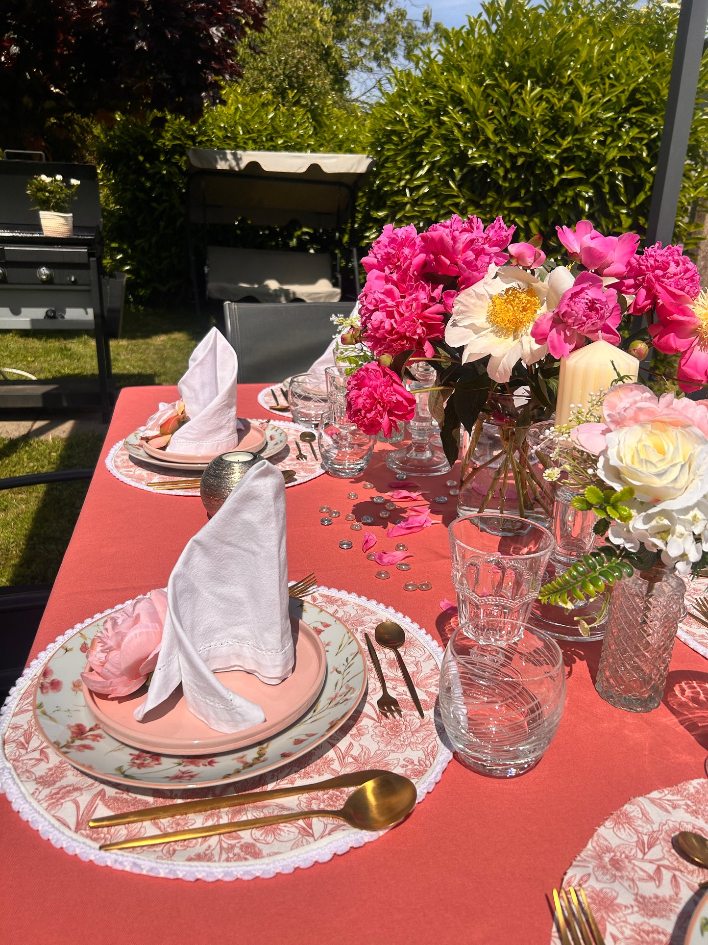 Location Décoration de Table - Rose Élégant