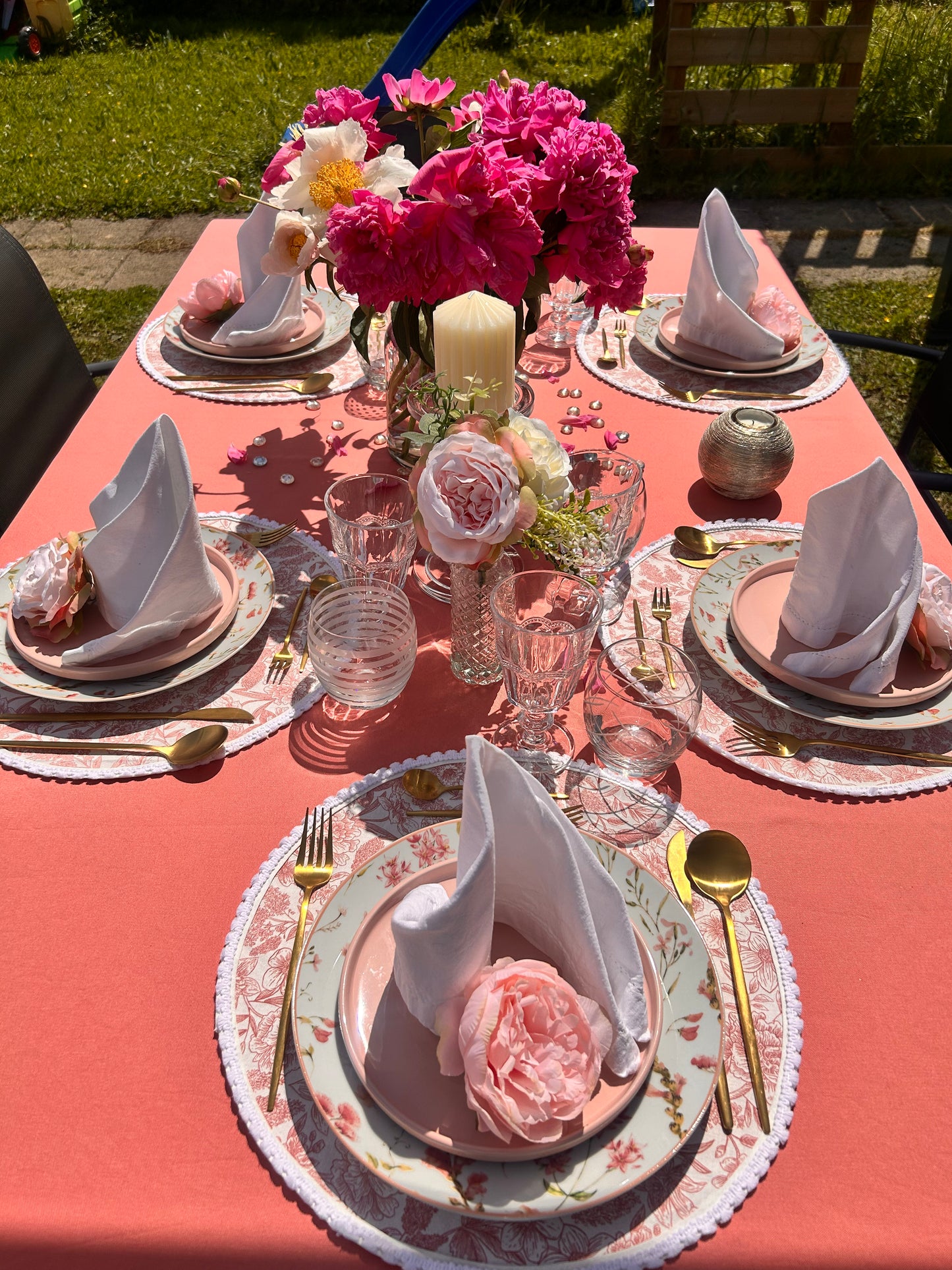 Location Décoration de Table - Rose Élégant