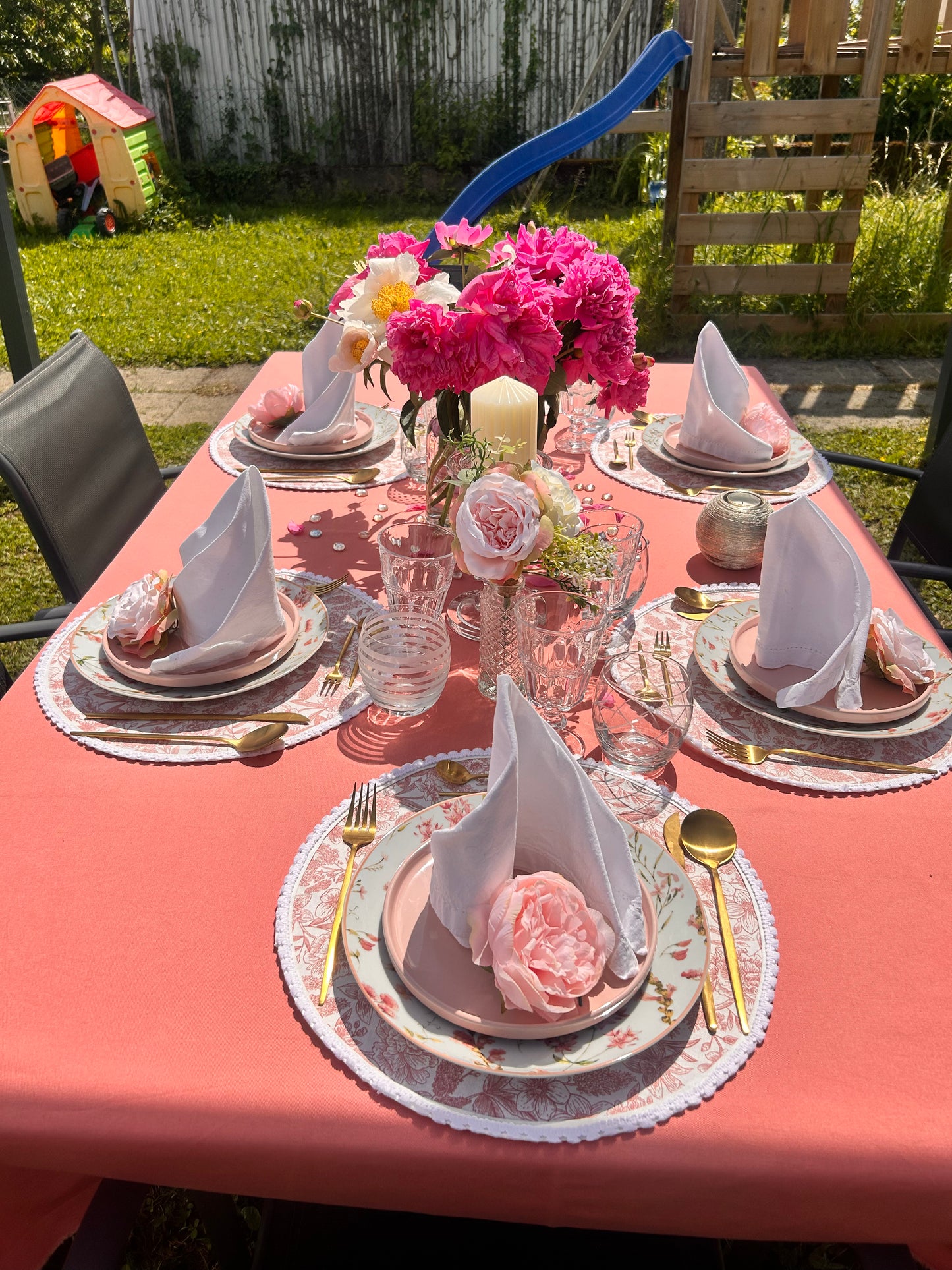 Location Décoration de Table - Rose Élégant