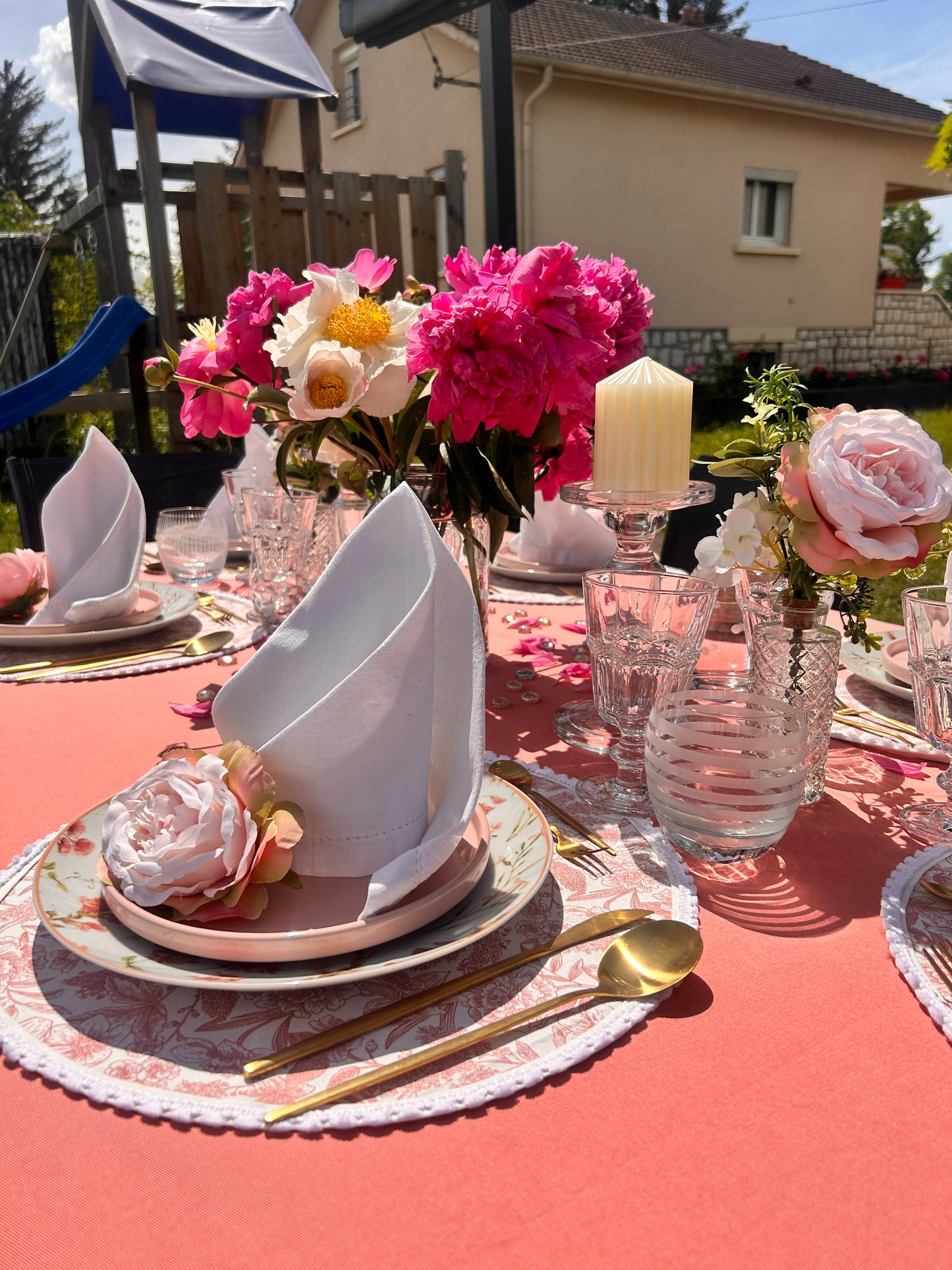 dessou-assiette en tissu rose