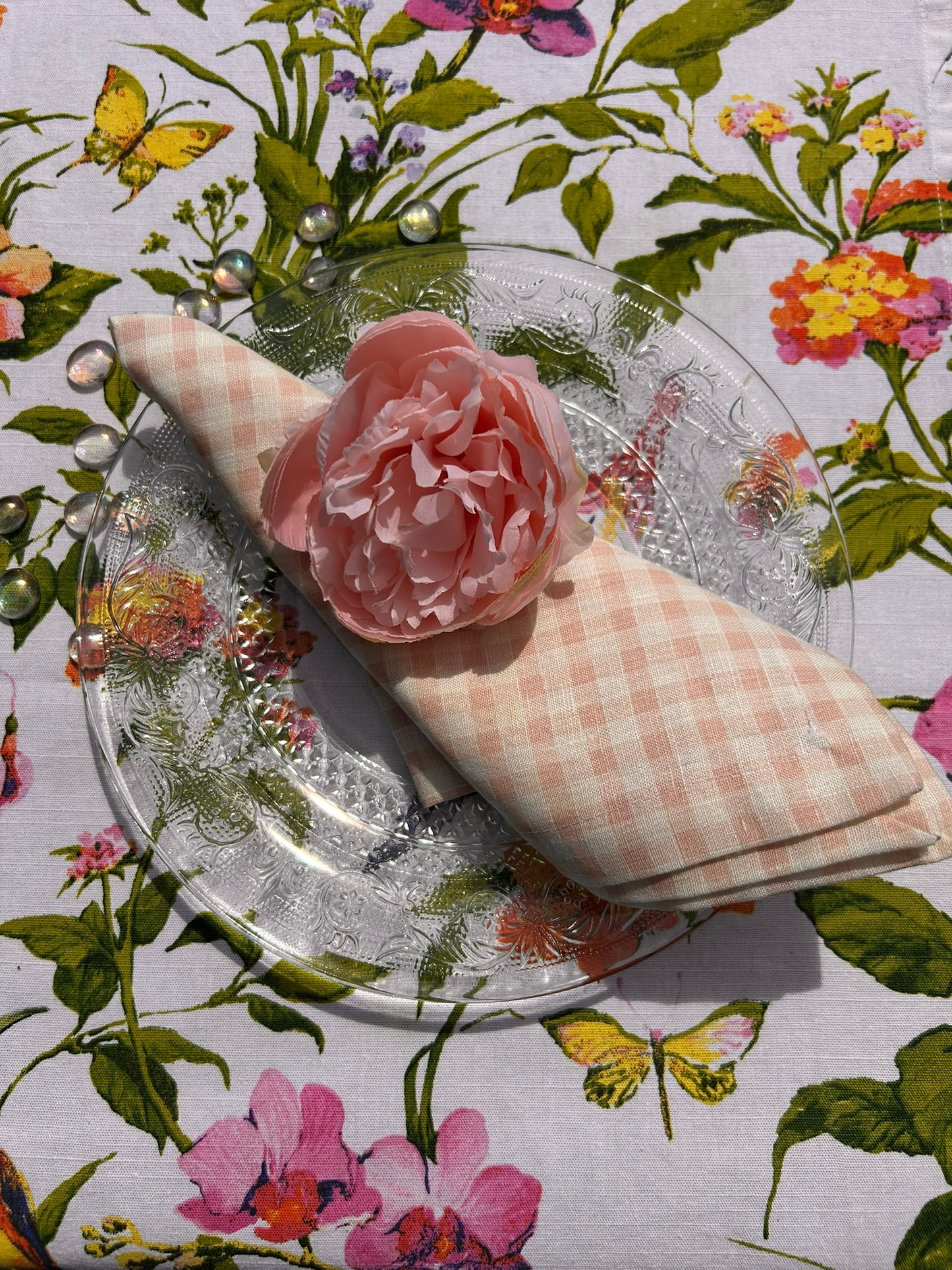 serviette-de-table-rose